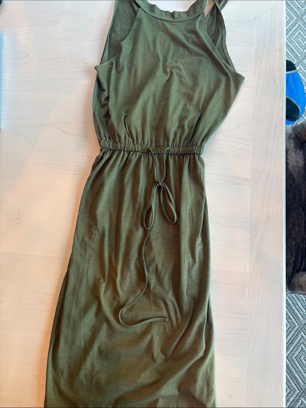 Target Olive Green Drawstring Waist Maxi Dress